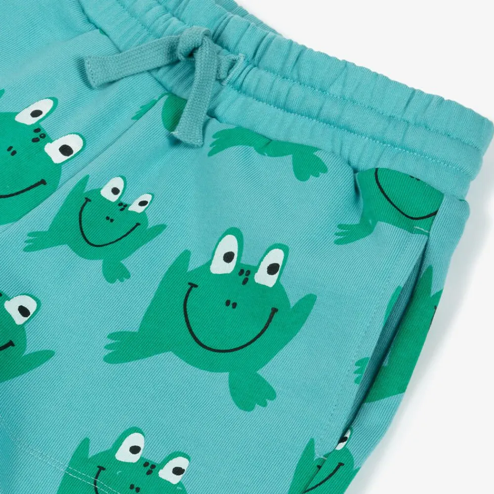 Stella McCartney Kids Shorts|Shorts*Aqua Blue Cotton Frog Shorts