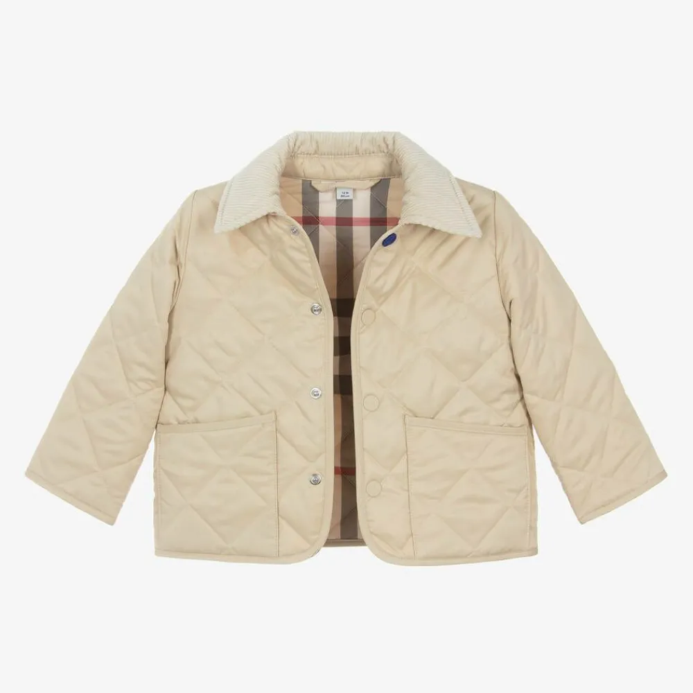 Burberry Coats & Jackets*Baby Beige Quilted Jacket PaleStone
