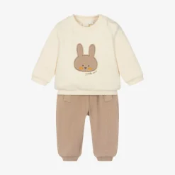 iDO Mini Tracksuits|Tracksuits*Baby Boys Beige Bunny Tracksuit