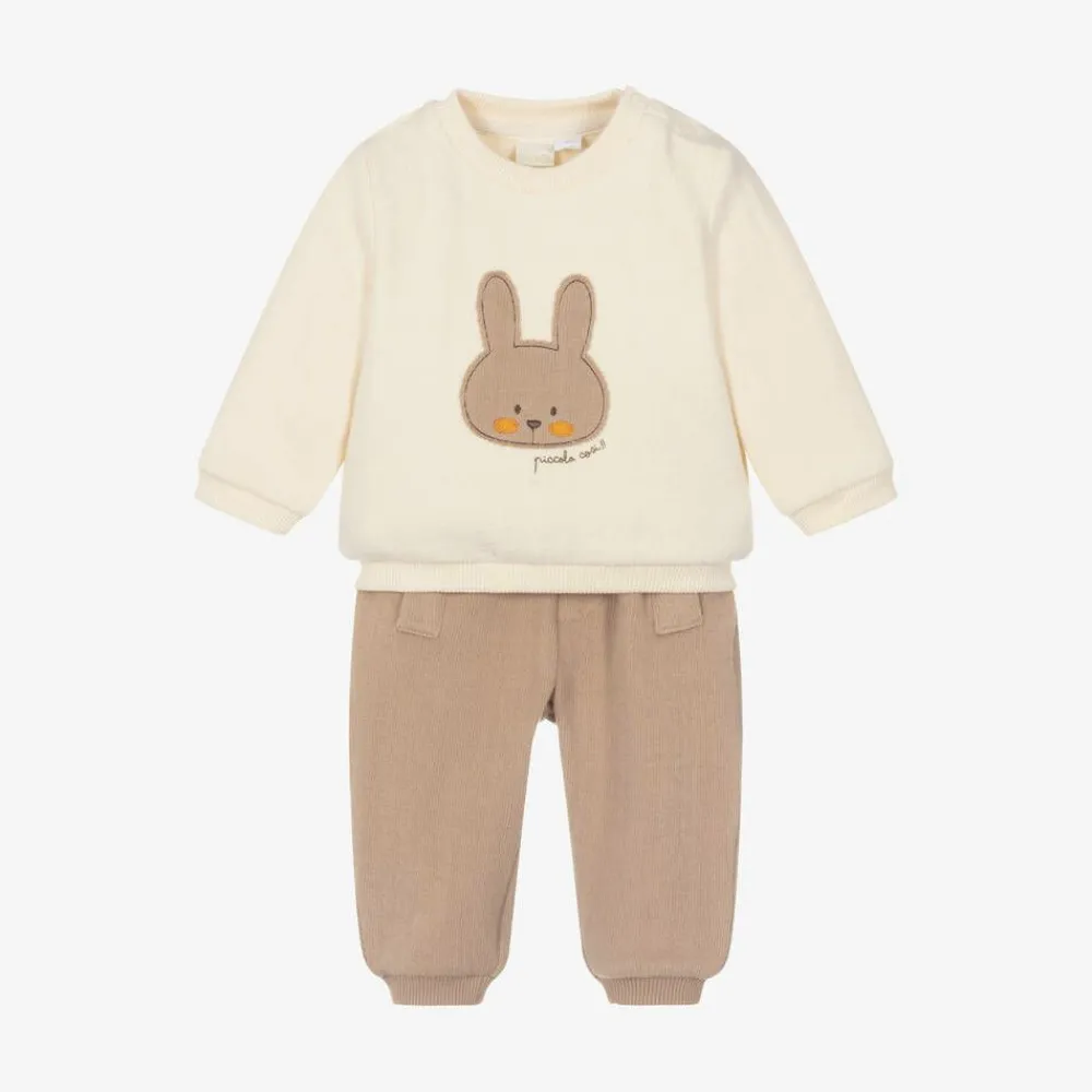 iDO Mini Tracksuits|Tracksuits*Baby Boys Beige Bunny Tracksuit