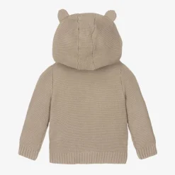 Guess Tops*Baby Boys Beige Cotton Knitted Cardigan