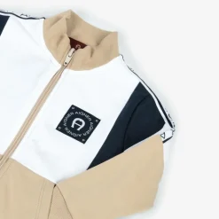 AIGNER Tops*Baby Boys Beige Cotton Zip-Up Top