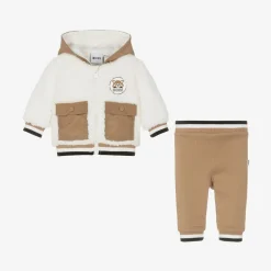 BOSS Tracksuits*Baby Boys Beige Fleece Tracksuit