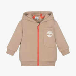 Timberland Tops*Baby Boys Beige Organic  Zip-Up Top