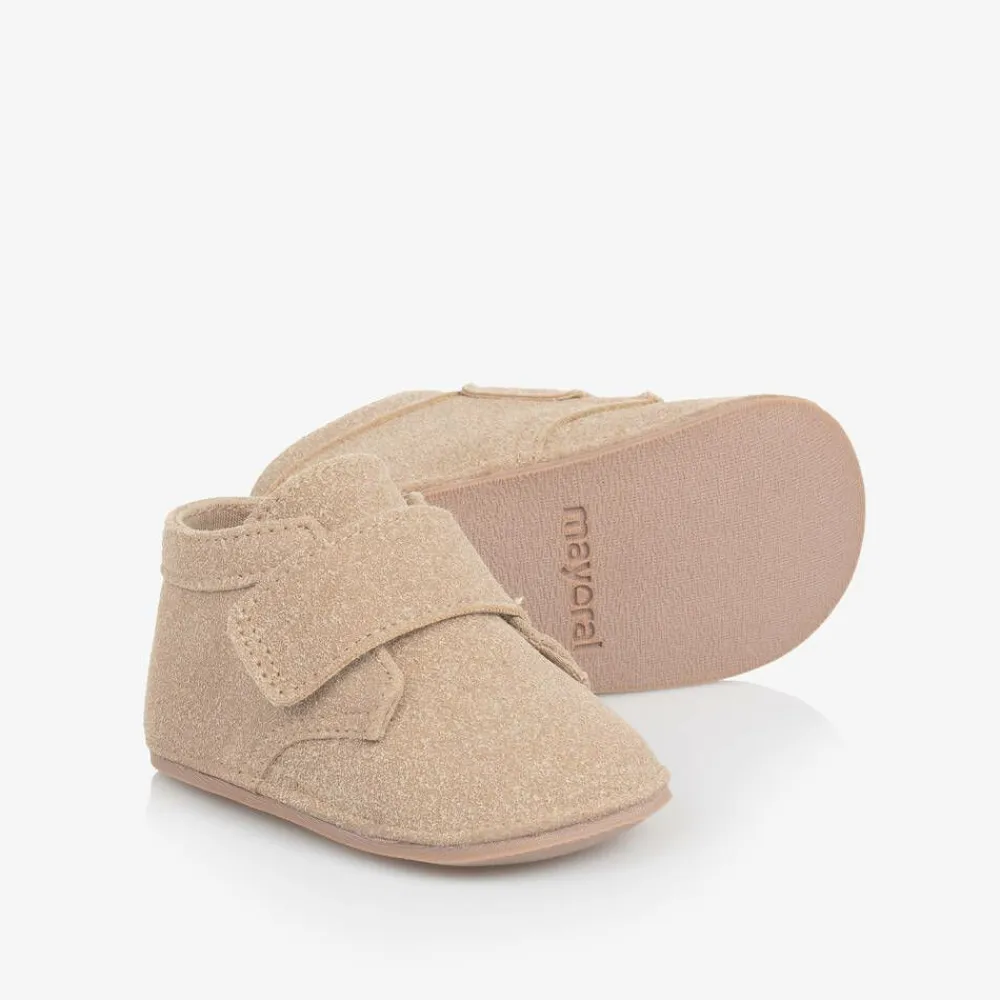 Mayoral Newborn Pre Walkers|Pre Walkers*Baby Boys Beige Pre-Walker Shoes