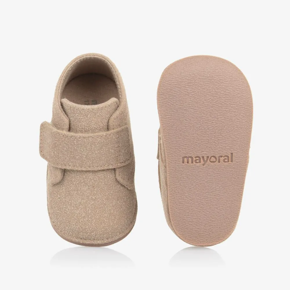 Mayoral Newborn Pre Walkers|Pre Walkers*Baby Boys Beige Pre-Walker Shoes