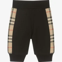 Burberry Trousers|Trousers*Baby Boys Black Cotton Check Joggers