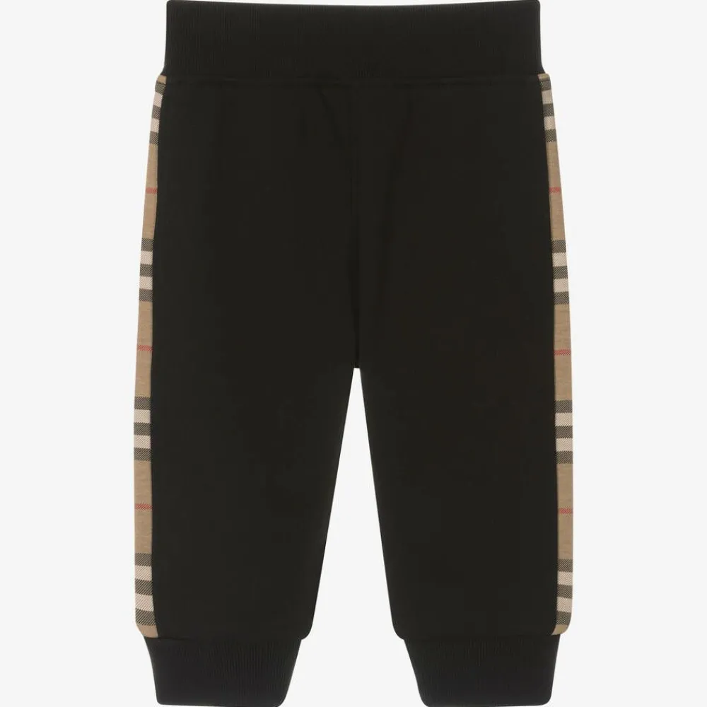 Burberry Trousers*Baby Boys Black Cotton Joggers