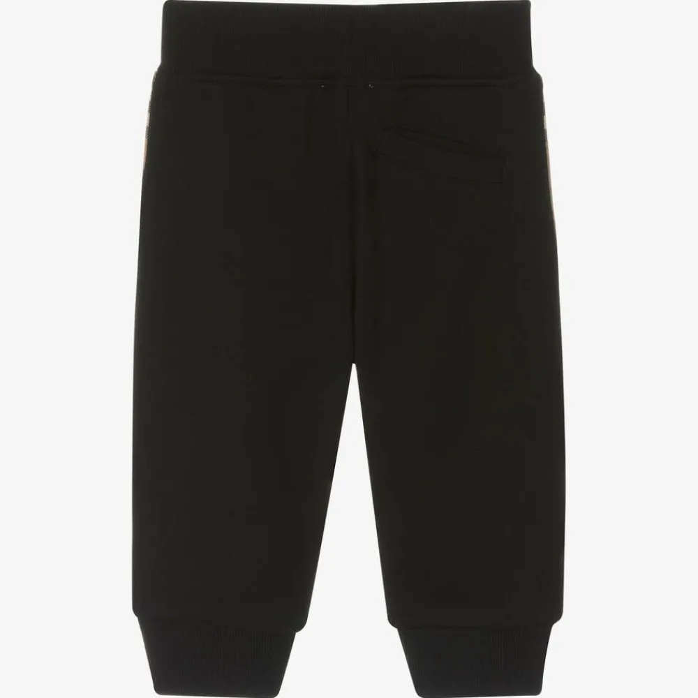 Burberry Trousers*Baby Boys Black Cotton Joggers