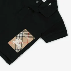 Burberry Tops*Baby Boys Black Cotton Piqué Polo Shirt