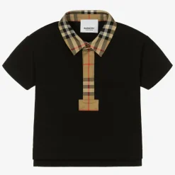 Burberry Tops*Baby Boys Black Logo Polo Shirt