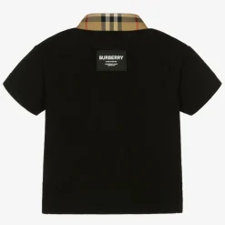 Burberry Tops*Baby Boys Black Logo Polo Shirt