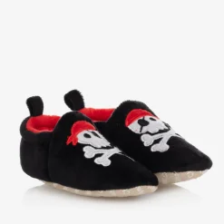 Chipmunks Slippers|Slippers*Baby Boys Black Pirate Slippers