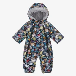 Pilguni Snowwear*Baby Boys Black Space Print 2-in-1 Snowsuit