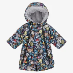 Pilguni Snowwear*Baby Boys Black Space Print 2-in-1 Snowsuit
