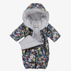 Pilguni Snowwear*Baby Boys Black Space Print 2-in-1 Snowsuit