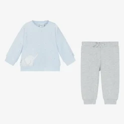 Tutto Piccolo Tracksuits|Tracksuits*Baby Boys Blue & Grey Elephant Tracksuit