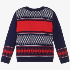 Gucci Tops*Baby Boys Blue & Red Wool Sweater
