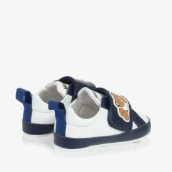 Moschino Pre Walkers|Pre Walkers*Baby Boys Blue & White Pre-Walker Trainers