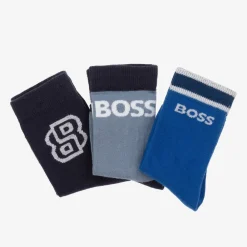 BOSS Socks|Socks*Baby Boys Blue Ankle Socks (3 Pack)