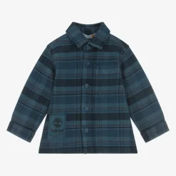 Timberland Tops*Baby Boys Blue Check Cotton Shirt