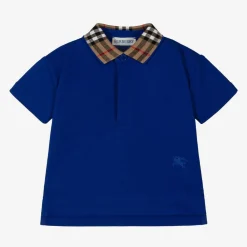 Burberry Tops*Baby Boys Blue Check Polo Shirt