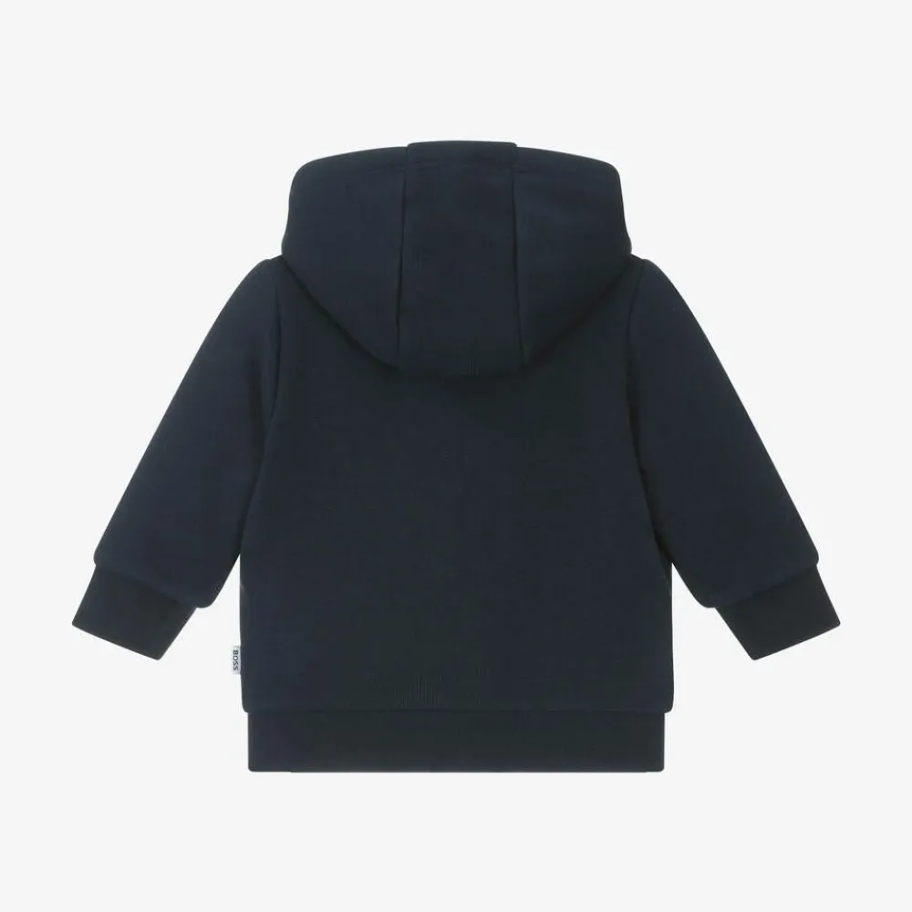 BOSS Tops*Baby Boys Blue Colourblock Cotton Zip-Up Top