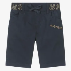 AIGNER Shorts*Baby Boys Blue Cotton Bermuda Shorts