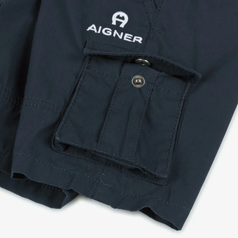 AIGNER Shorts|Shorts*Baby Boys Blue Cotton Cargo Shorts