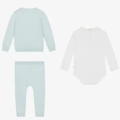 Marie-Chantal Gifts*Baby Boys Blue Cotton Knit Trouser Set