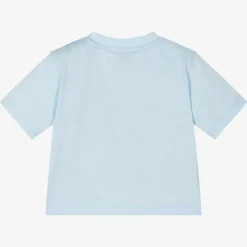 Burberry Tops*Baby Boys Blue Cotton Logo T-Shirt
