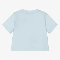 Burberry Tops*Baby Boys Blue Cotton Logo T-Shirt