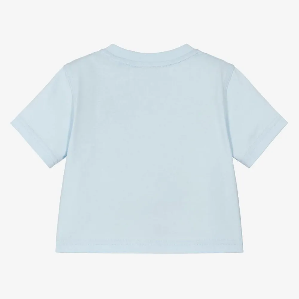 Burberry Tops*Baby Boys Blue Cotton Logo T-Shirt