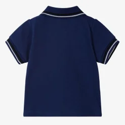 Emporio Armani Tops*Baby Boys Blue Cotton Polo Shirt