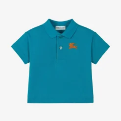 Burberry Tops*Baby Boys Blue Cotton Polo Shirt
