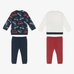 iDO Mini Tracksuits|Tracksuits*Baby Boys Blue Cotton Tracksuits (2 Pack)