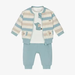 Mayoral Newborn Tracksuits*Baby Boys Blue Cotton Tracksuit Set