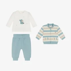 Mayoral Newborn Tracksuits*Baby Boys Blue Cotton Tracksuit Set