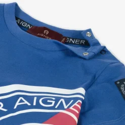AIGNER Tops|Tops*Baby Boys Blue Cotton T-Shirt