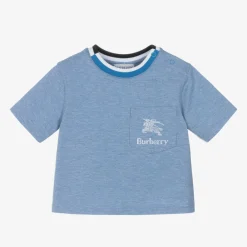 Burberry Tops*Baby Boys Blue Cotton T-Shirt