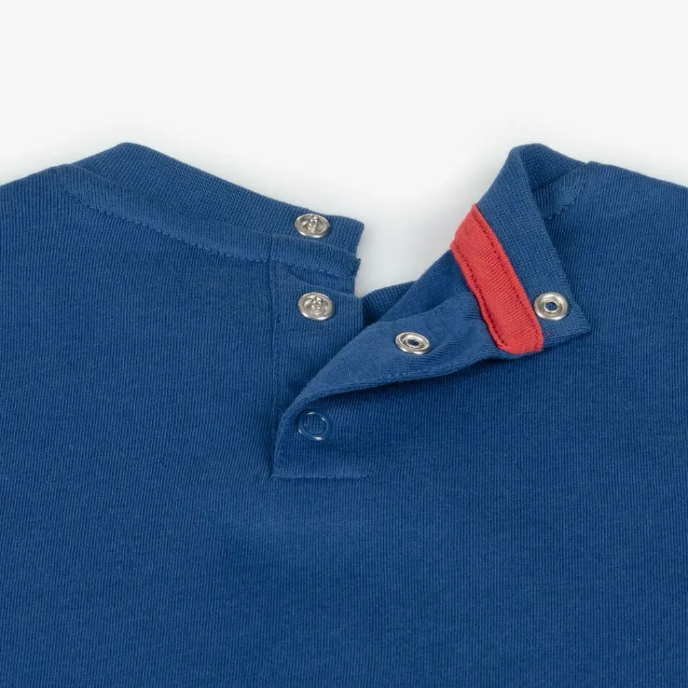 Guess Tops*Baby Boys Blue Cotton T-Shirt