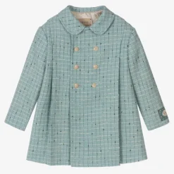Gucci Coats & Jackets*Baby Boys Blue Damier Wool Check Coat