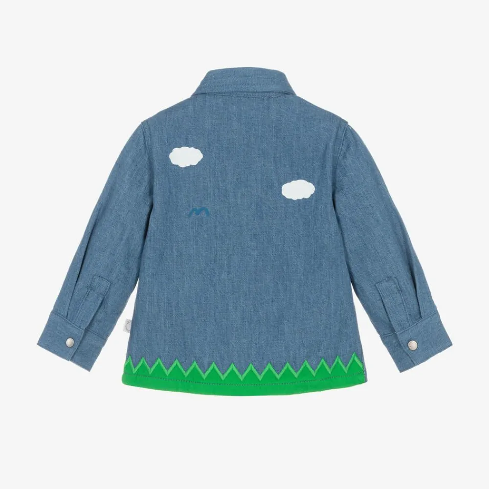 Stella McCartney Kids Tops*Baby Boys Blue Denim Farmyard Shirt