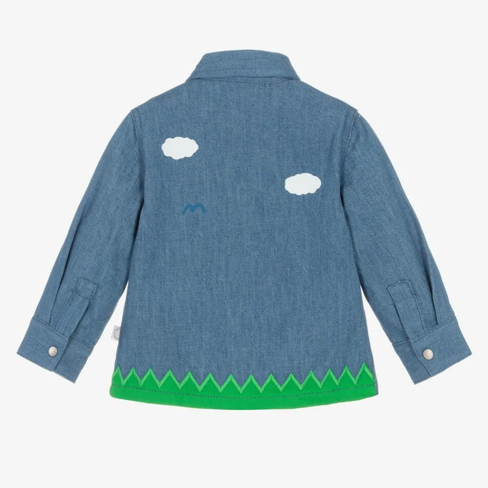 Stella McCartney Kids Tops*Baby Boys Blue Denim Farmyard Shirt