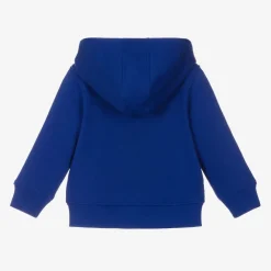 Burberry Tops*Baby Boys Blue EKD Cotton Zip-Up Hoodie