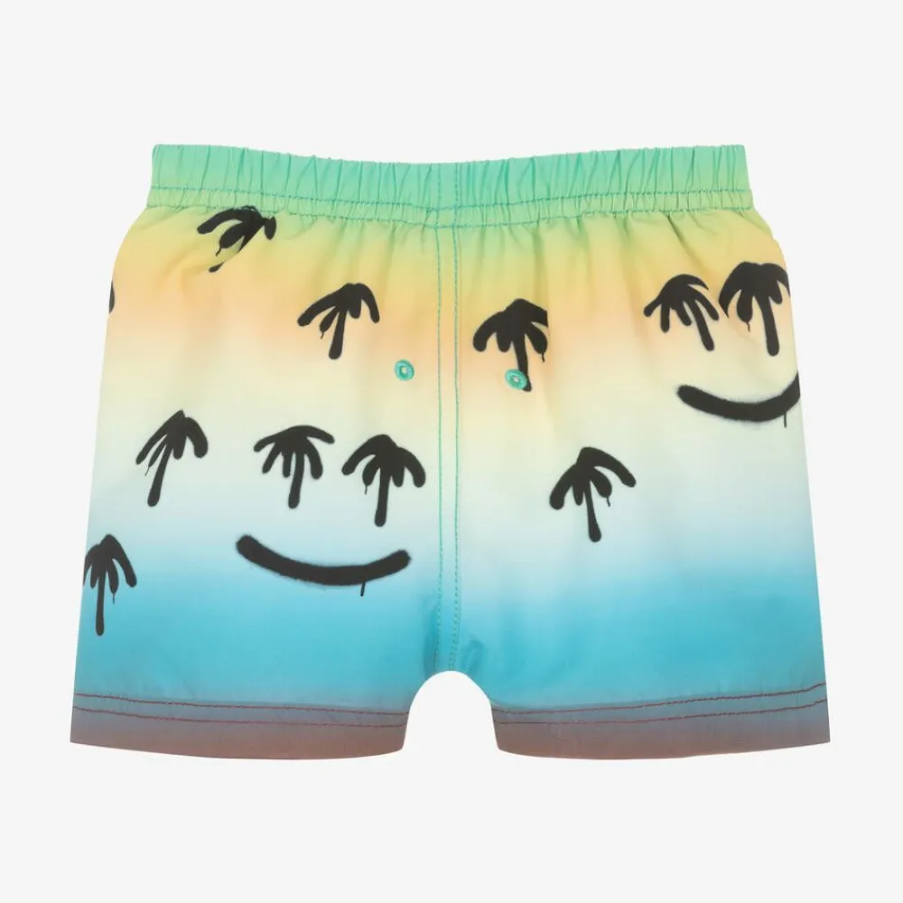 Molo Swimwear*Baby Boys Blue Happy Palm Swim Shorts (UPF50+)