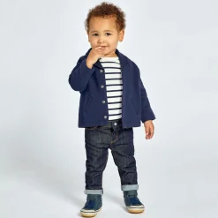 Tip Toey Joey First Walkers|First Walkers*Baby Boys Blue Leather Hi-Top Trainers