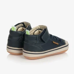 Tip Toey Joey First Walkers|First Walkers*Baby Boys Blue Leather Hi-Top Trainers
