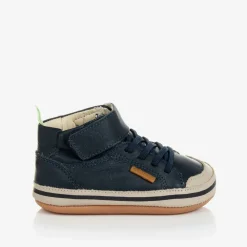 Tip Toey Joey First Walkers|First Walkers*Baby Boys Blue Leather Hi-Top Trainers