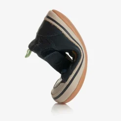 Tip Toey Joey First Walkers|First Walkers*Baby Boys Blue Leather Hi-Top Trainers